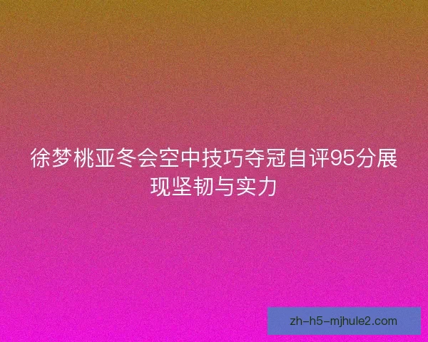 徐梦桃亚冬会空中技巧夺冠自评95分展现坚韧与实力